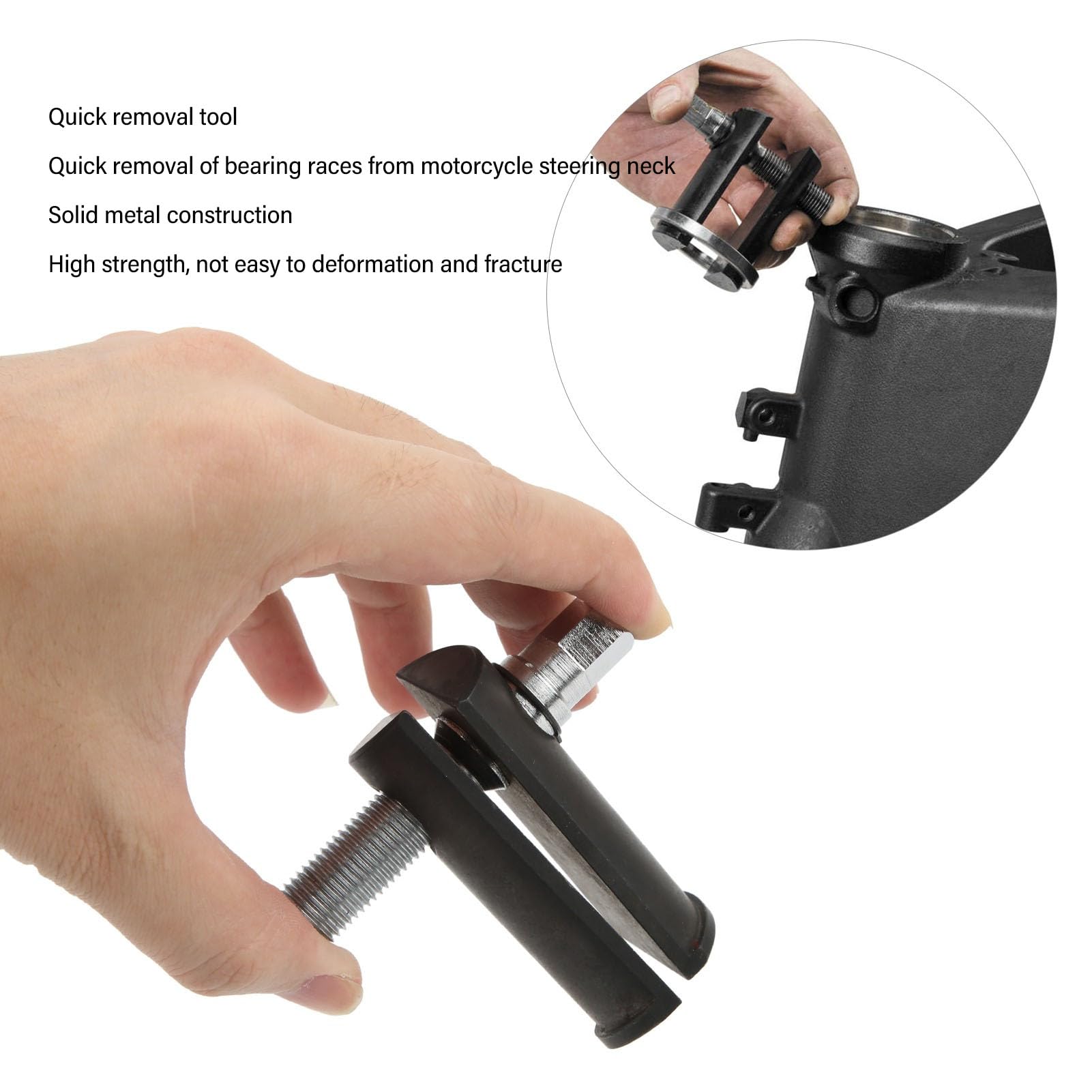 Neck Bearing Race Puller, High Strength Steering Neck Bearing Race Removal Tool, Wheel Bearing Puller for Restoring Motorcycles