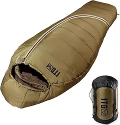 Saco de dormir para adultos, sacos de dormir para acampamento em clima frio (-3.9-2.2 °C) com capuz ajustável, bolso para telefone, saco de compressão para acampamento quente caminhadas ao ar livre
