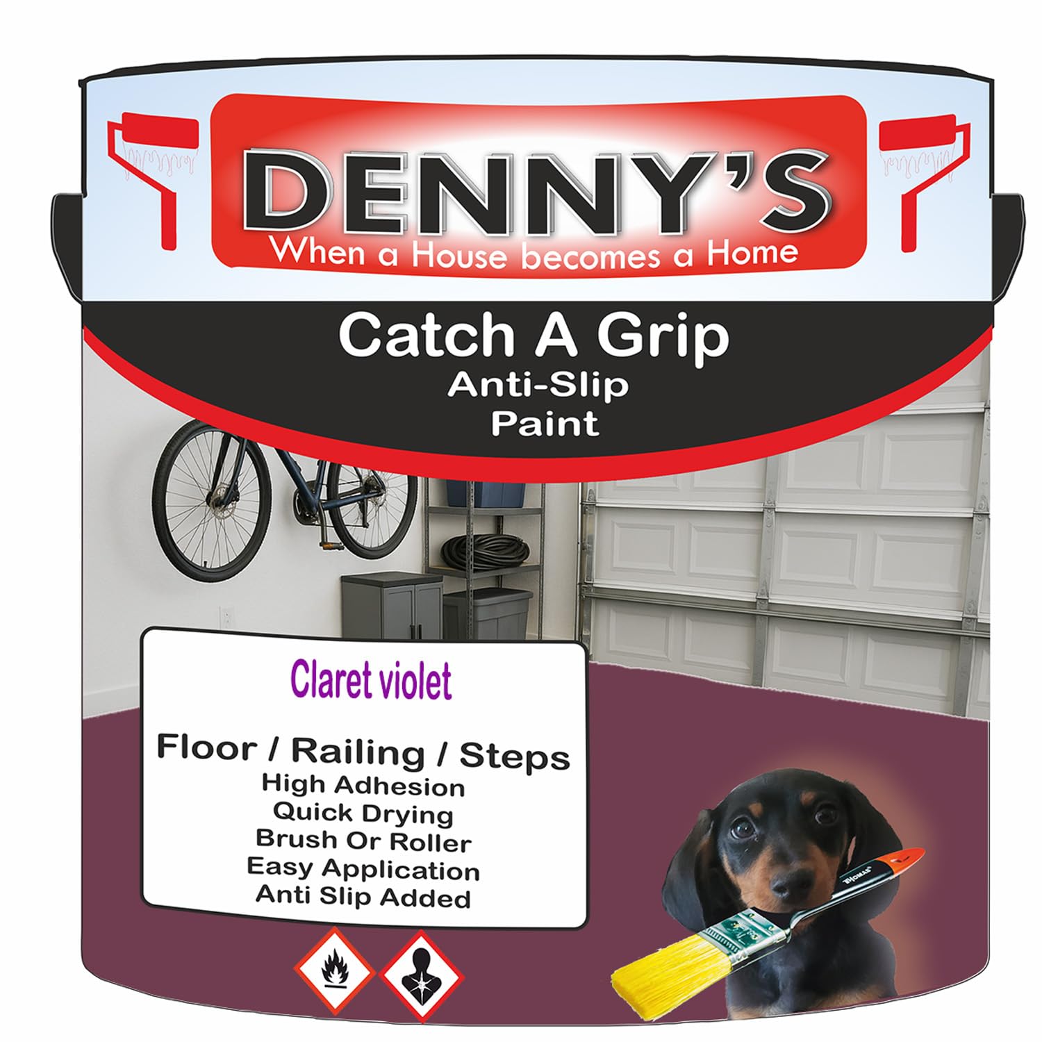SCOOBYS PAINTS BACK IN THE MIX Catch A Grip Anti Slip Floor Paint – Non Slip Coating for Steps, Railings & Garages – 170 Colours, High Adhesion, Quick Dry, Multiple Sizes (Claret violet, 5 Litre Tin)
