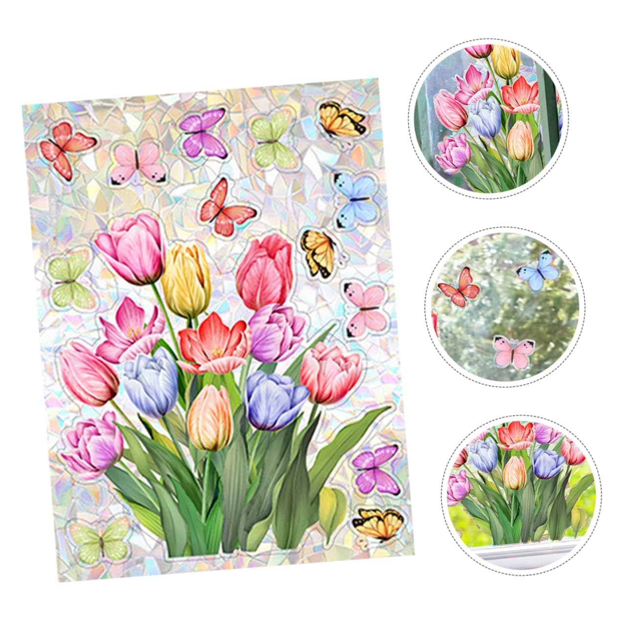 4hojas Pegatinas De Ventana De Decoración Estática Floral Para Hogar Fácil Instalación Decoración Creativa Para Habitaciones Infantiles y Salones