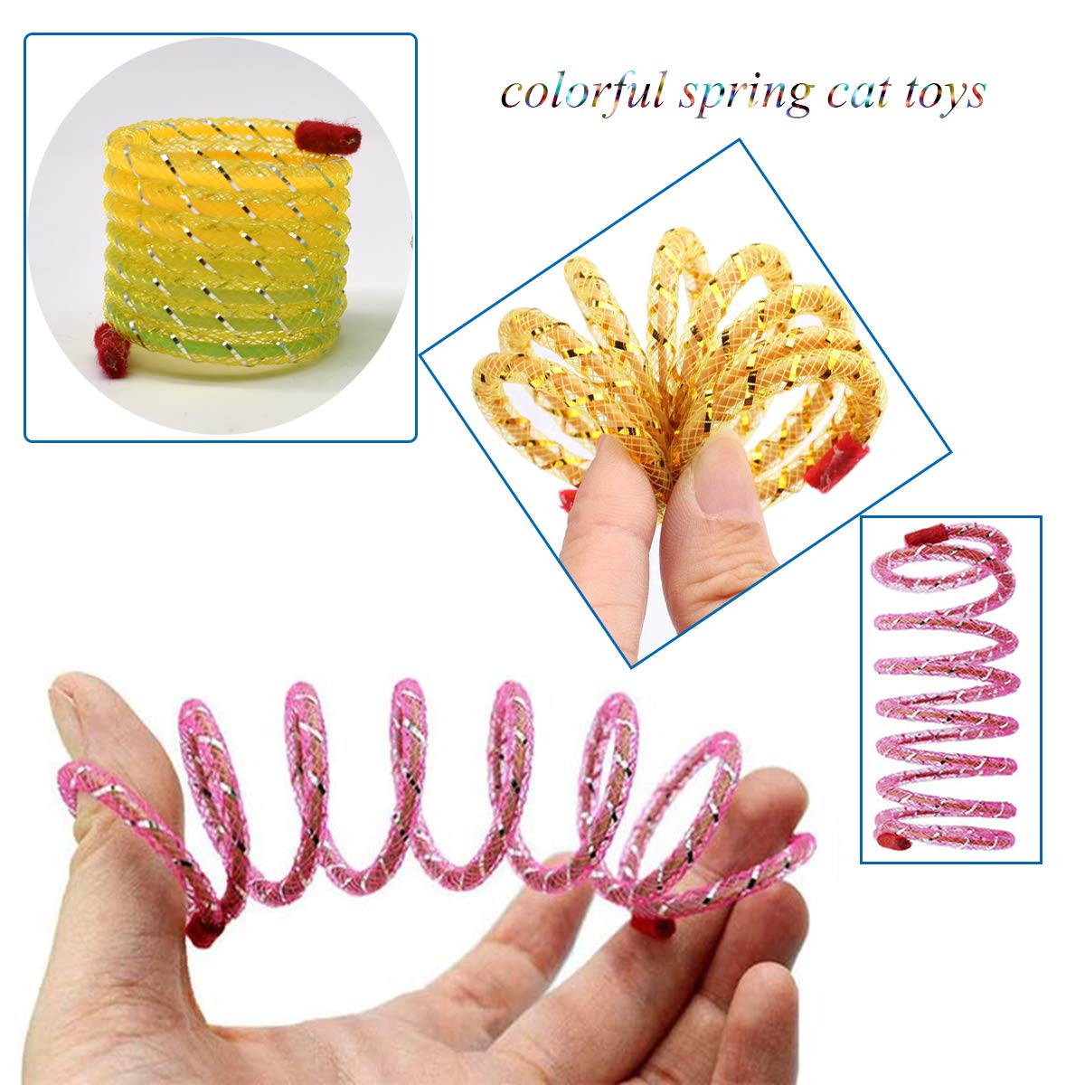 40 stuks kattenspeelgoed, spiraal, kattenspeelgoed, spiralen katten