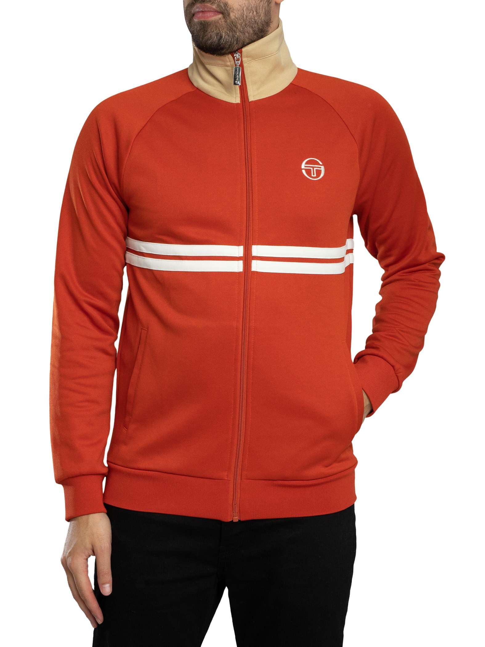Sergio Tacchini Men's Rooibos Tea/Mojave Desert/Gardenia Dallas Track Jacket