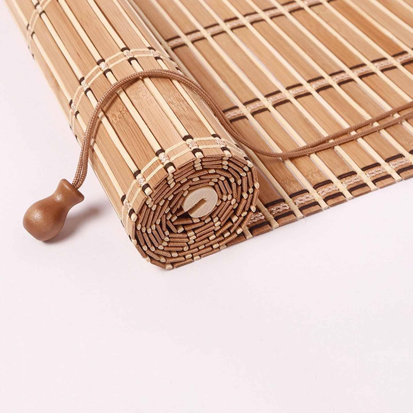 Bamboo Blinds for Indoor Windows,Bamboo Shades for Patio,Custom Roller Shades,Roman Curtains Roll Up Blinds for Outdoor Patio,Easy Installation(Coffee)