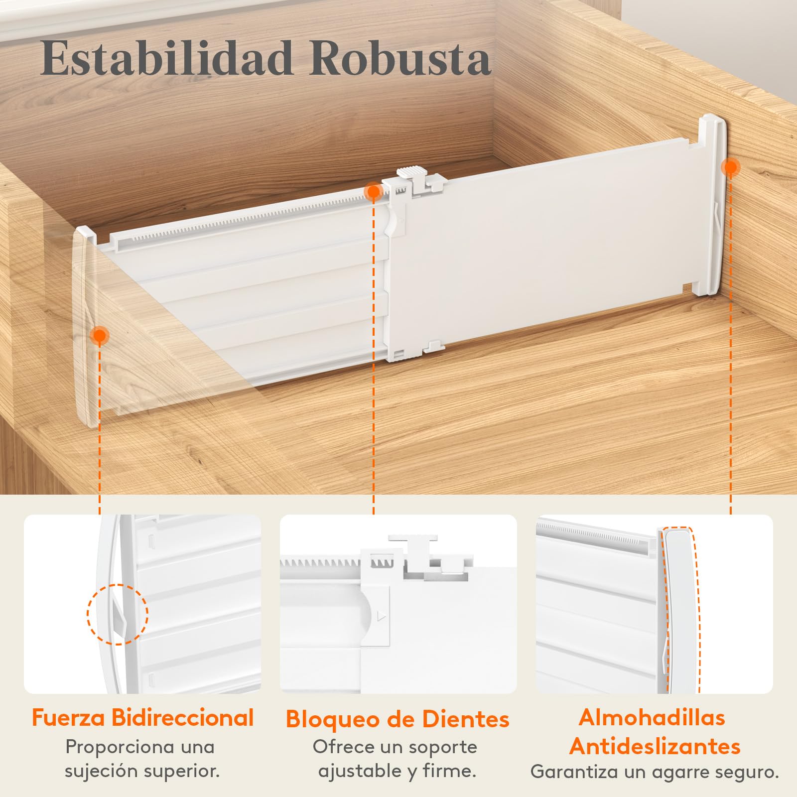 Lifewit Separadores de Cajones Ajustables, Divisores de Armario Ropa, Cajones Organizadores Plastico para Cocina, Baño, Mesita de Noche, 9 Piezas, Longitud Interior de 30 – 47 cm y Altura 13 cm