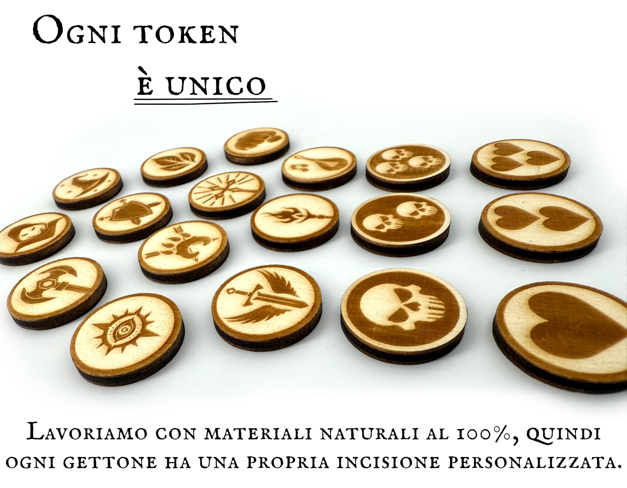 Token DND per Eroi in Legno incisi al Laser – 18 pennarelli Battlemap per Tutte Le Classi & Death Saves – Dungeons And Dragons Tablet op Accessori