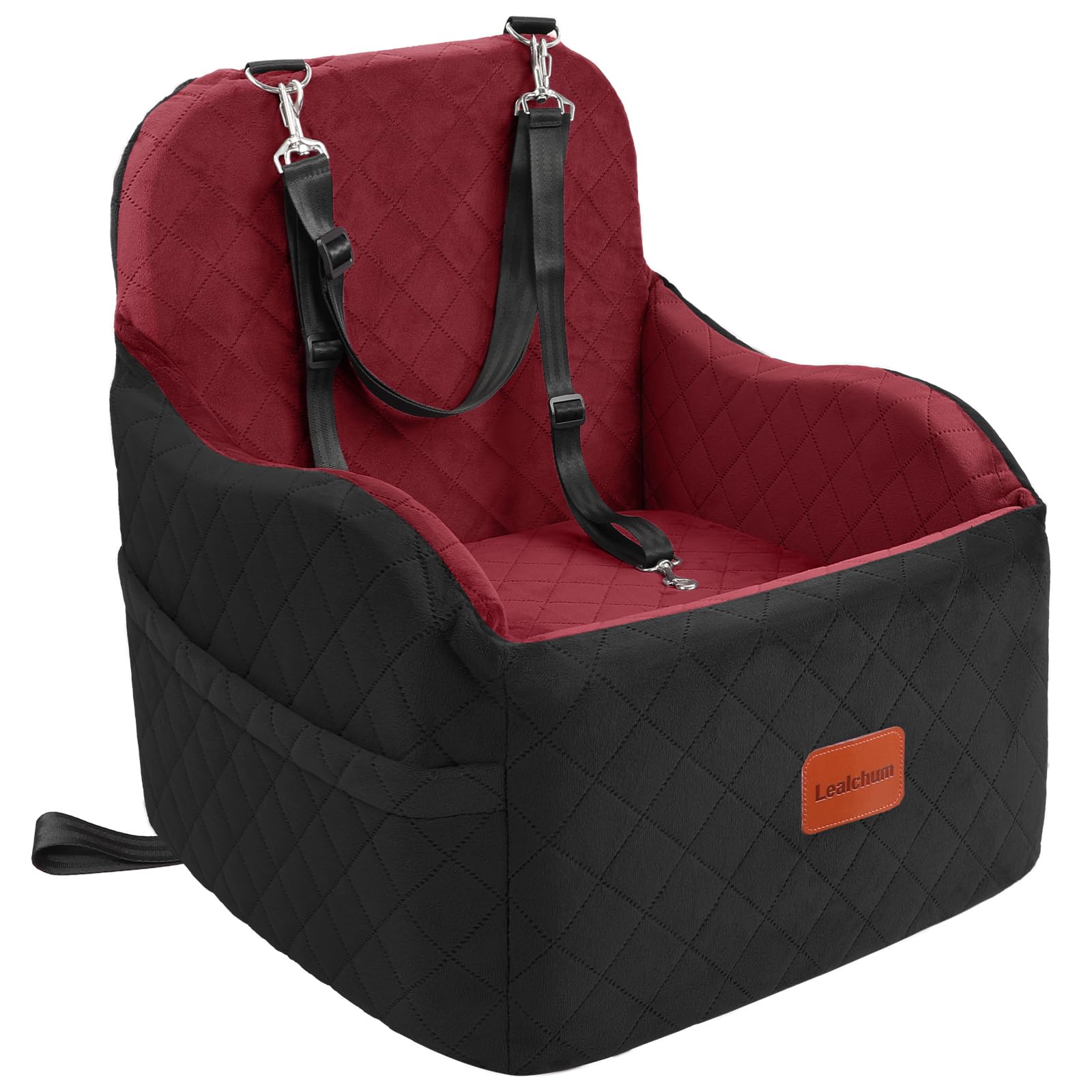 Lealchum Dog Booster Car Seat in Black and Red