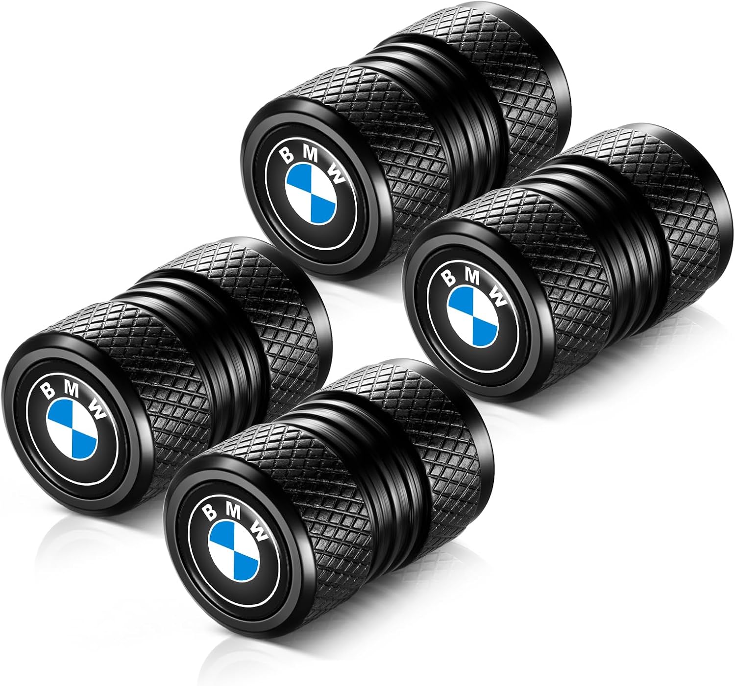 Tire Valve Stem Caps, Compatible with BMW Series Stem Cap Universal Car Air Cover Car Accessories for Cars, SUV, Truck, Motorcycles 4pcs （Black）