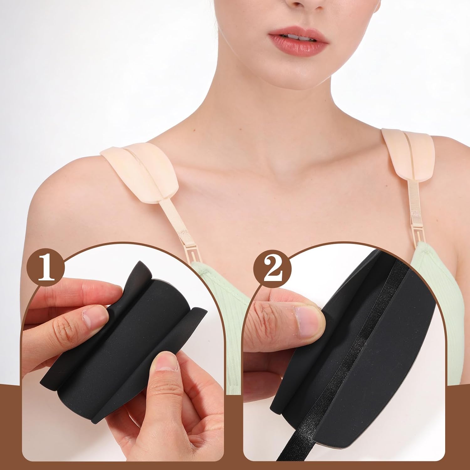 Yolev 12pcs Bra Strap Holders for Slipping Silicone Bra Strap Cushion Pads Non Slip Shoulder Pads for Women Keep Bras Straps from Slipping Off Shoulders