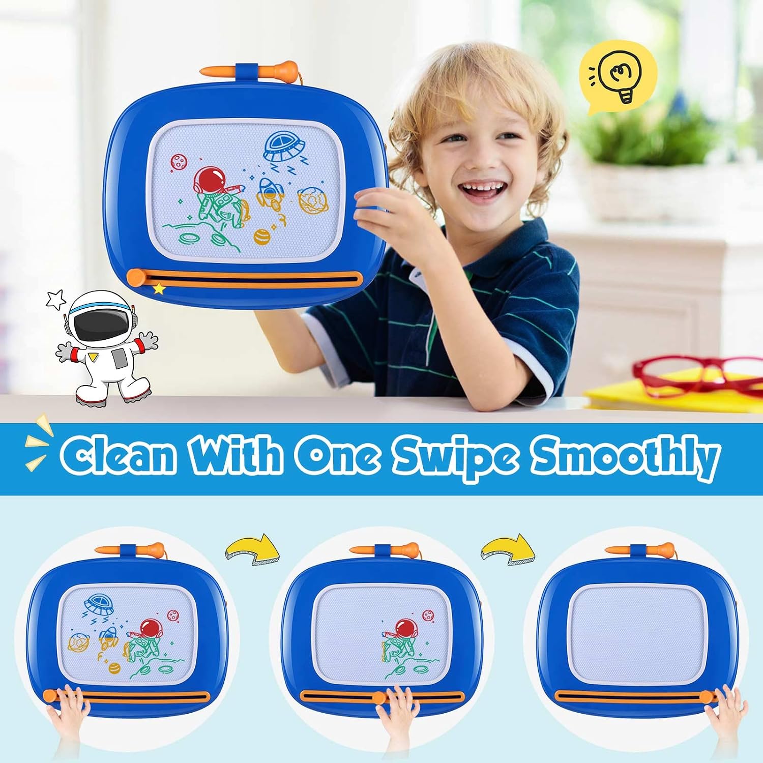Smasiagon Magnetic Drawing Board, Toys for 1 2 3 Year Old Boys, Drawing Pad Travel Learning Toy for Toddlers 1-3 - Image 5