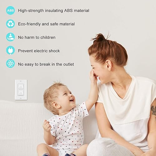 Vista 10 de Mom's Choice Gold Awards Ganador – Fundas de salida con mango oculto para enchufes a prueba de bebés (paquete de 45) cubiertas de enchufes