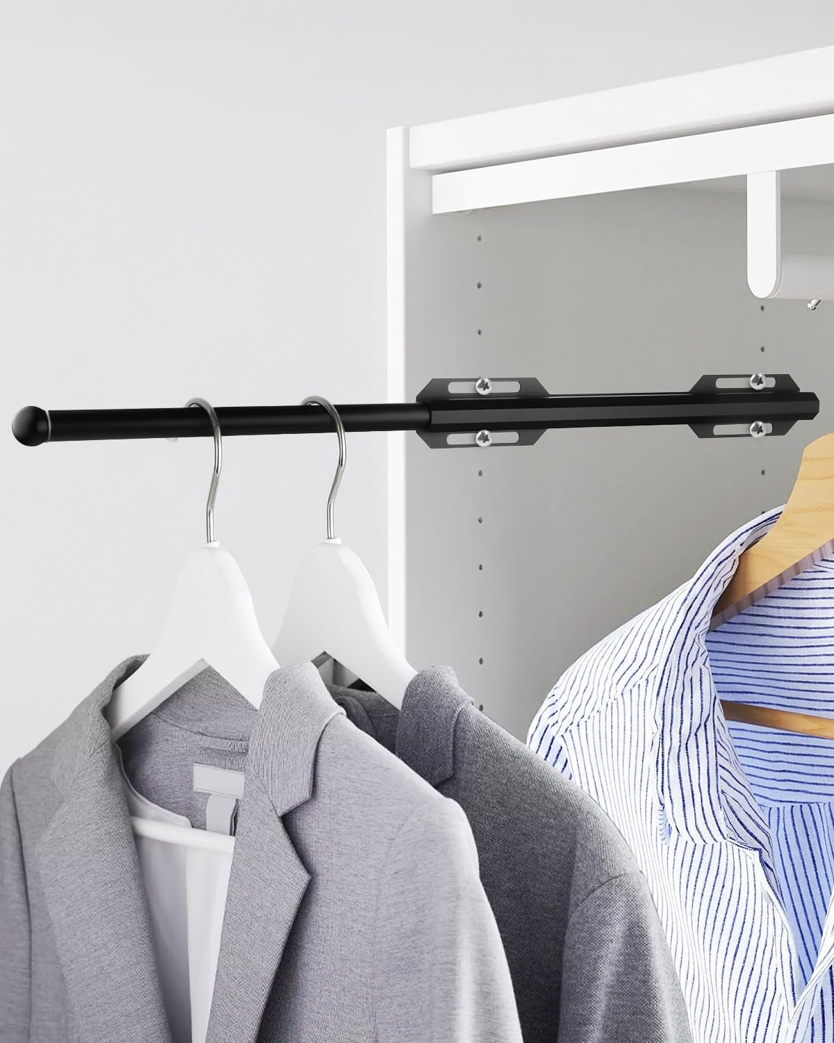 Snapklik.com : Valet Rod For Closet Pull Out, 12" Adjustable Extending