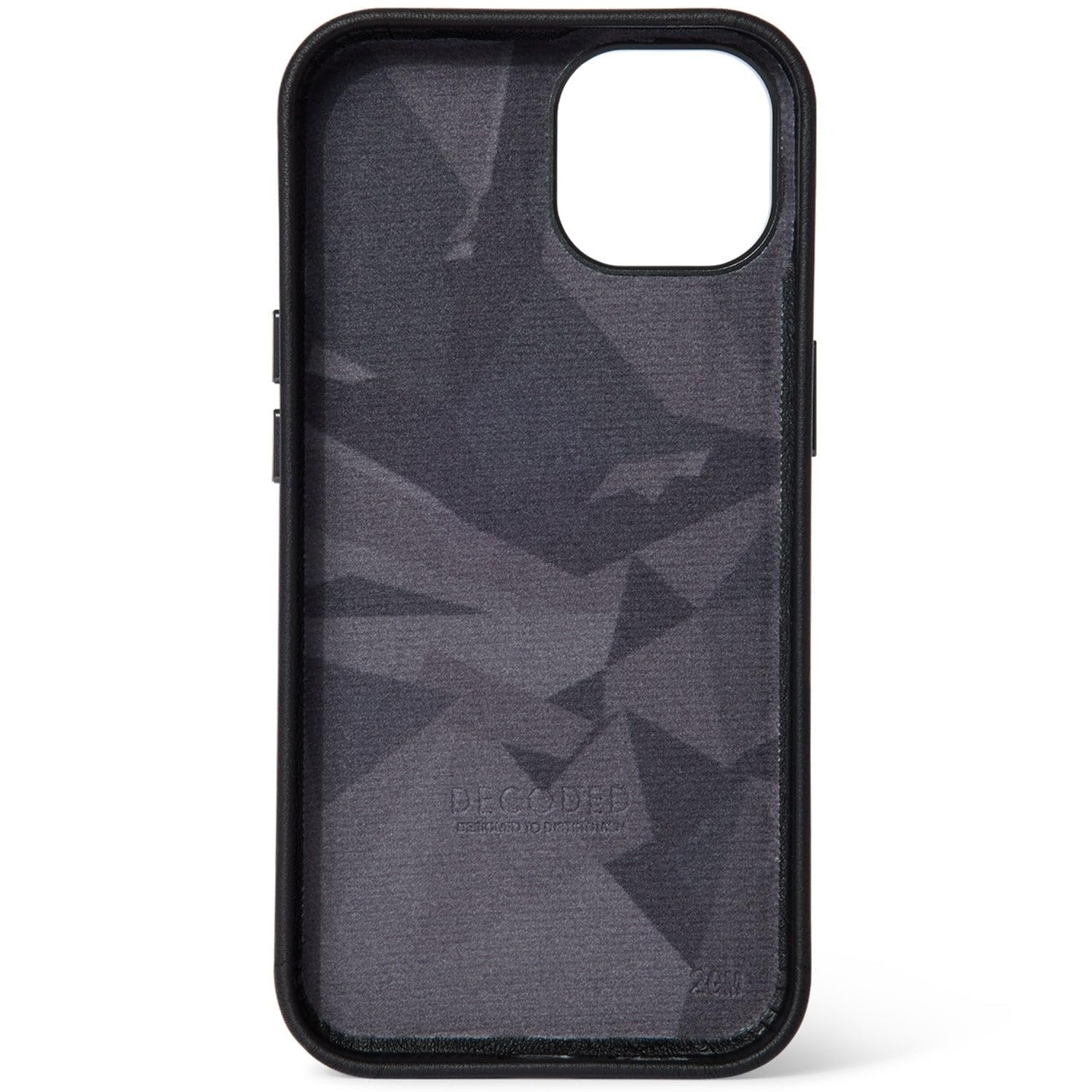 DECODED Coque en Cuir - pour iPhone 14 Pro - Testé par Apple - Anti-Bactérien - Étui de Protection pour Téléphone Portable - Noir