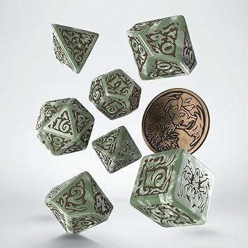 Q Workshop Witcher RPG Dice Set - Leshen, The Totem Builder - Polyhedral, Green