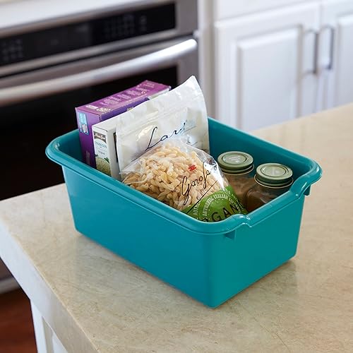 Miniatura 8 de ECR4Kids Cubos de almacenamiento frontales de cucharada, organización multiusos, turquesa, 25 piezas