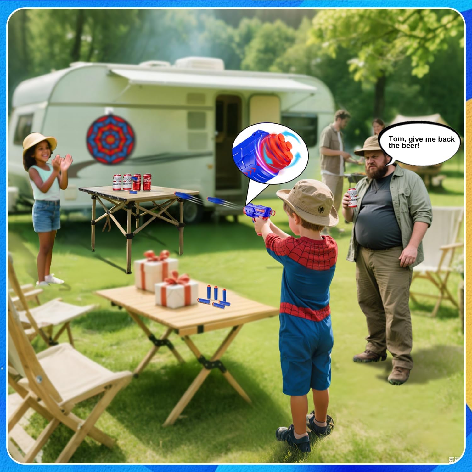 Shooting Games Toys for Nerf Gun Party, Shooting Targets with Toy Guns 10 Foam Darts Kids Outdoor Indoor Toys for Birthday Easter Xmas Gifts for 4 5 6 7 8 9 10+ Year Old Boys Kids Red image 3 of 7 B0F1CFXFSZ