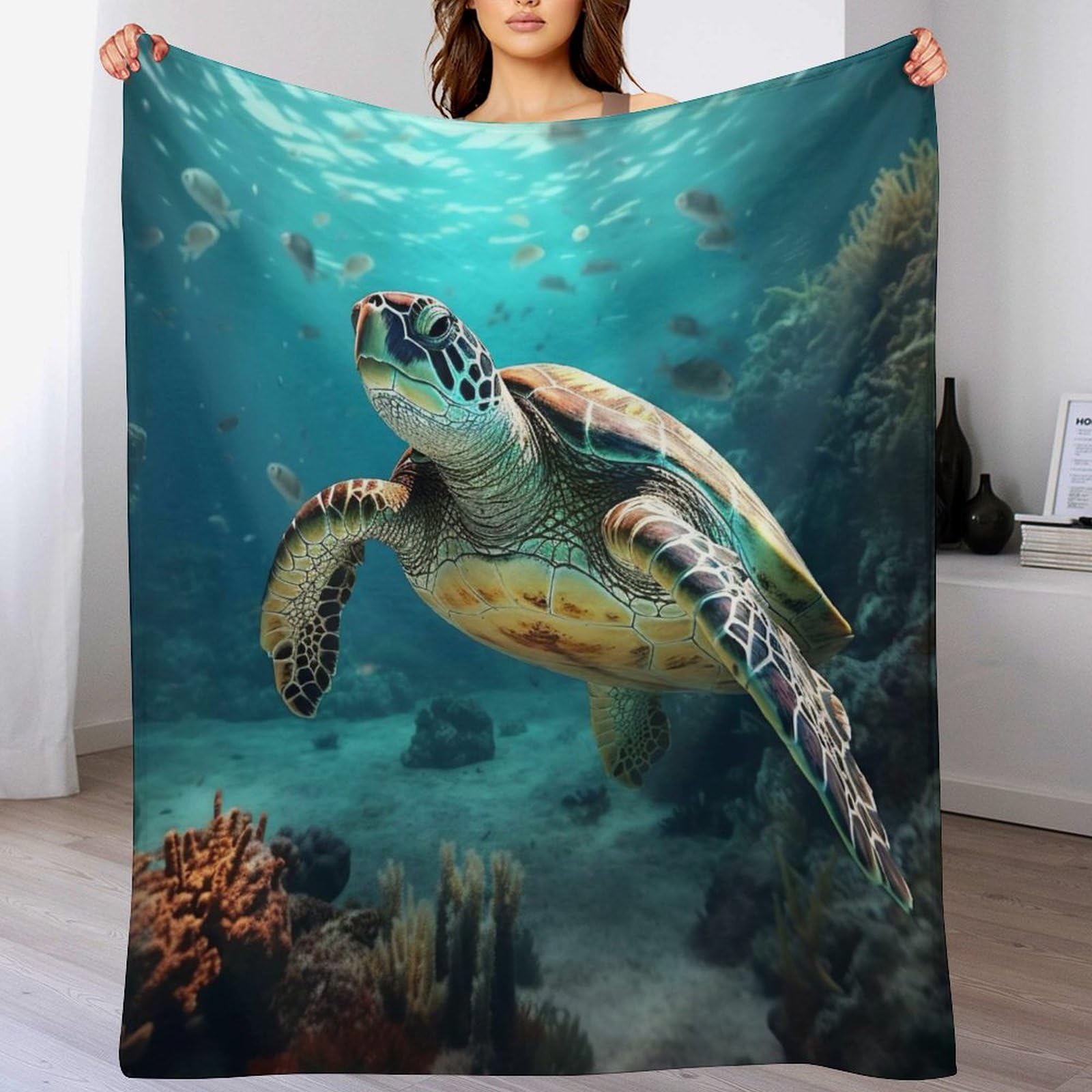 Couverture Polaire Tortue Douce Chaude Toutes Saisons Flannel