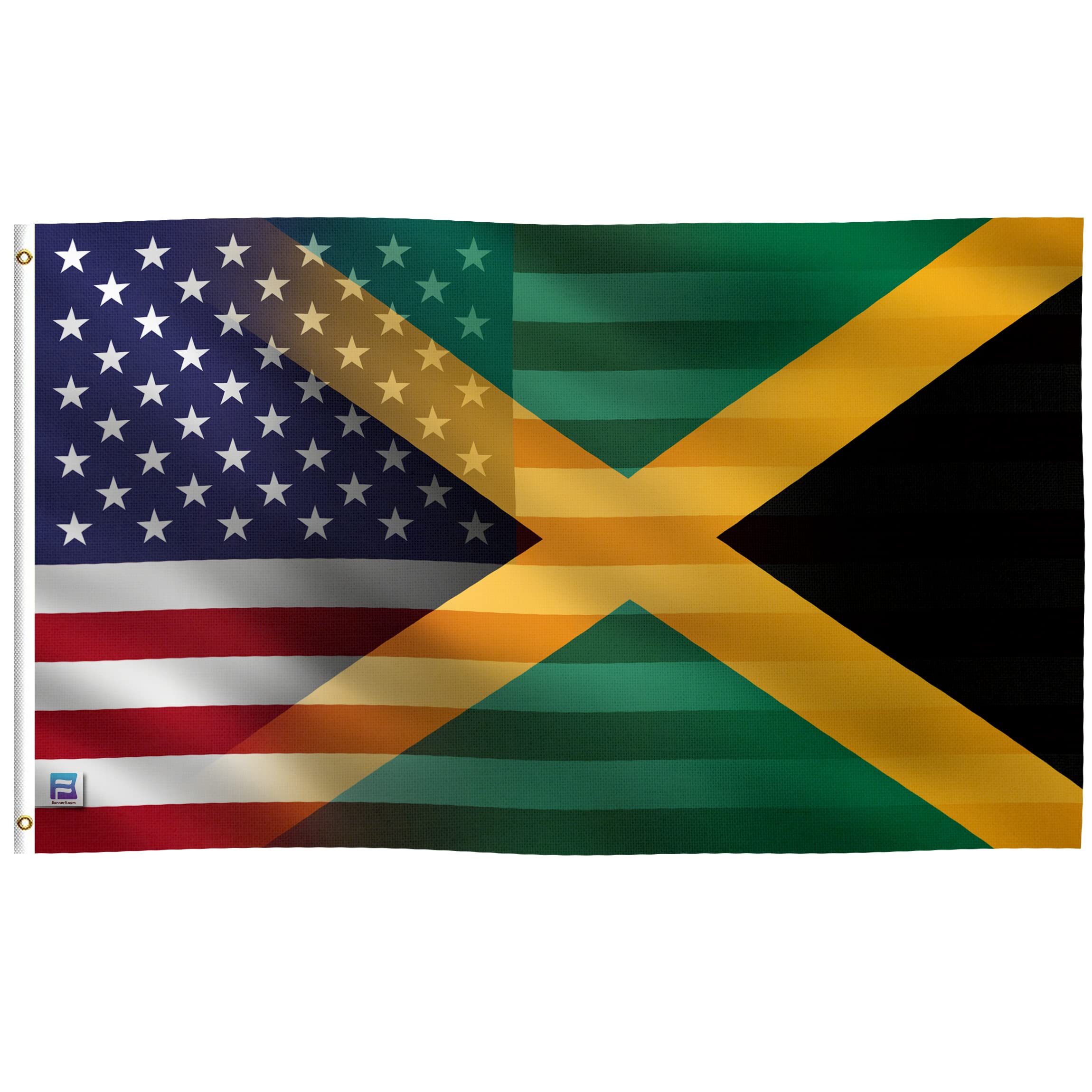 Amazon.com : Bannerfi 3x5 ft Jamaican American Hybrid Flag: 100% ...