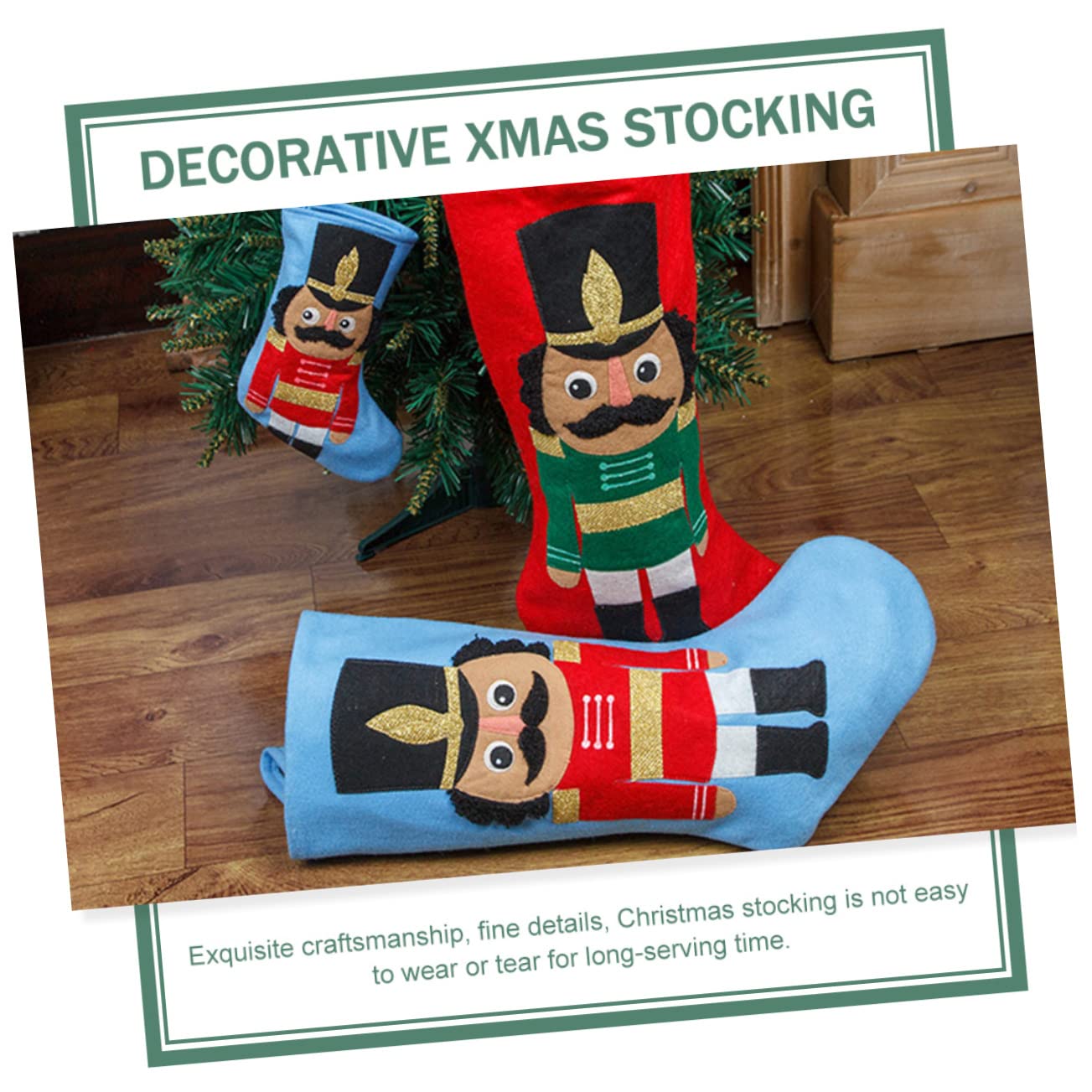 MAGICLULU 5 Sätze Soldat Weihnachtsstrumpf Keks Gehäkelte Weihnachtsstrümpfe Bonbonfiguren Nussknacker Baumschmuck Weihnachtsdekoration Halter Gold Wichtel Filztuch 2 Stück * 5