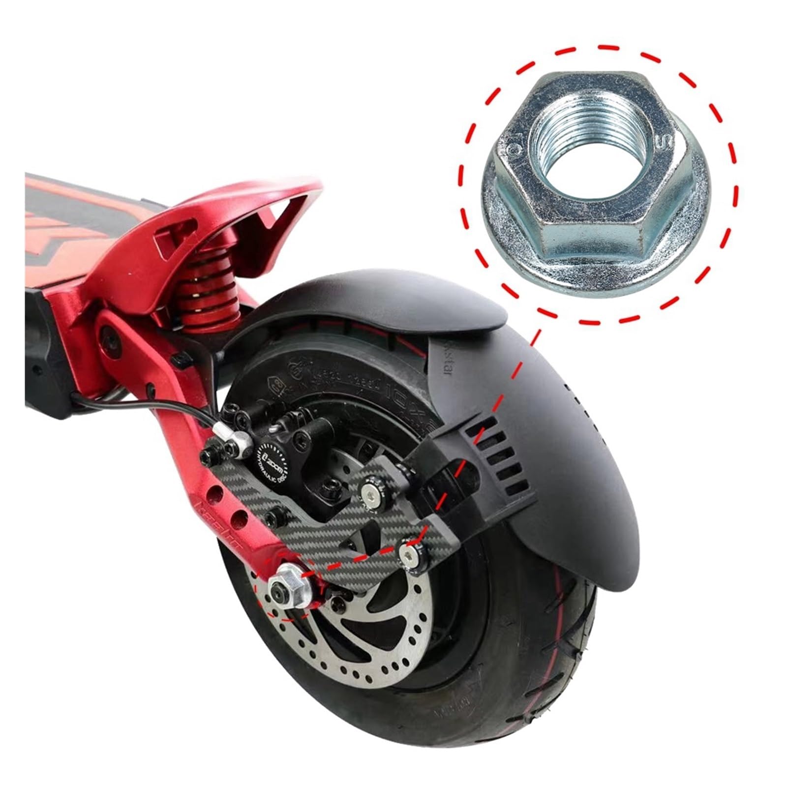 Uniwersalna żelazna nakrętka kołnierzowa M12 kompatybilna z ZERO 8 9 8X VSETT 8+ 9+ Dualtron Kaabo Mantis INOKIM OX skuter elektryczny do mocowania osi silnika(4 PIECES)