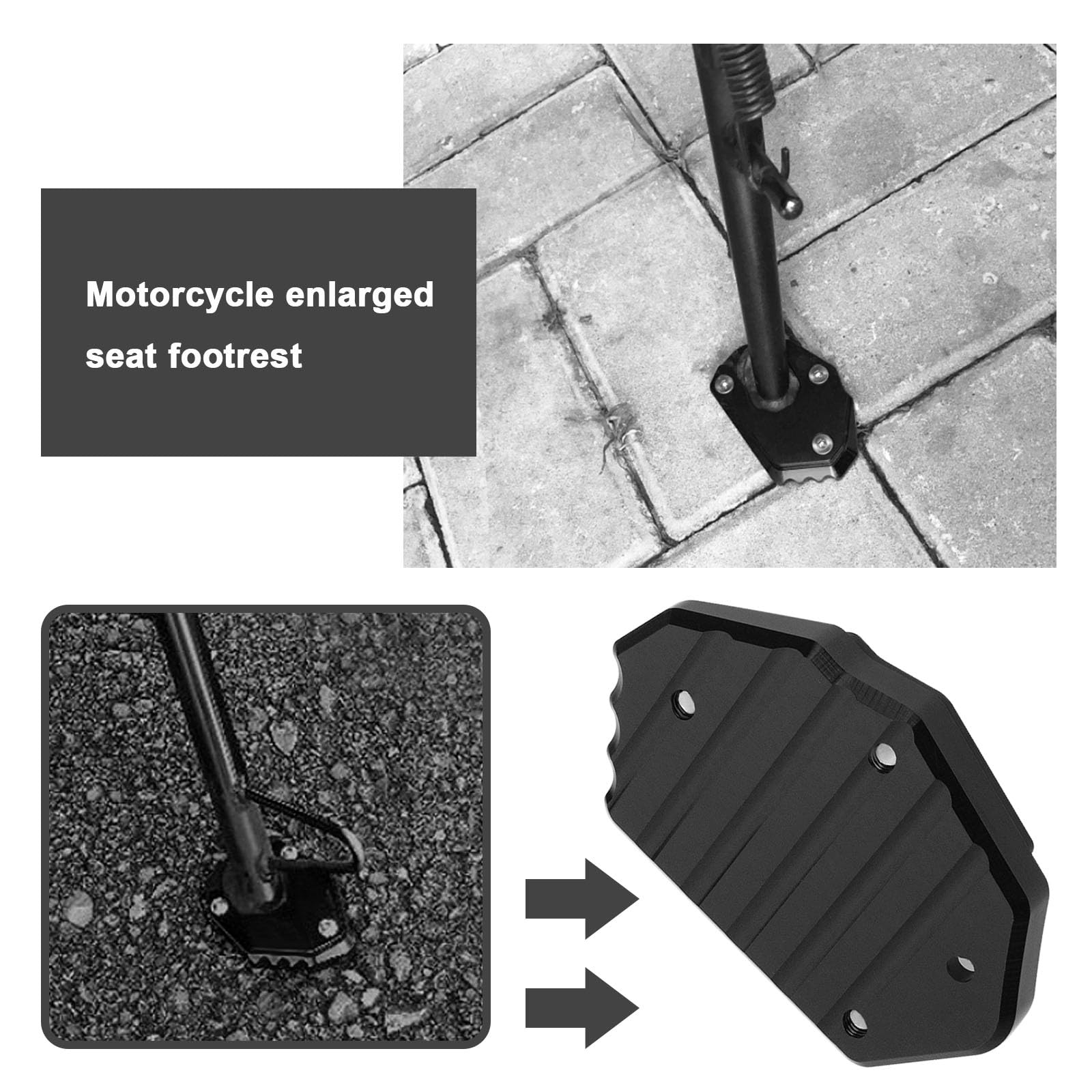 ECSiNG Aluminiowa podkładka przedłużająca do motocykla antypoślizgowa podstawka boczna powiększająca podkładka kompatybilna z Kawasaki Z900 Z650 2017-2021 Z1000 SX 2010-2020 ZX6R ZX10R ER6N ER6F