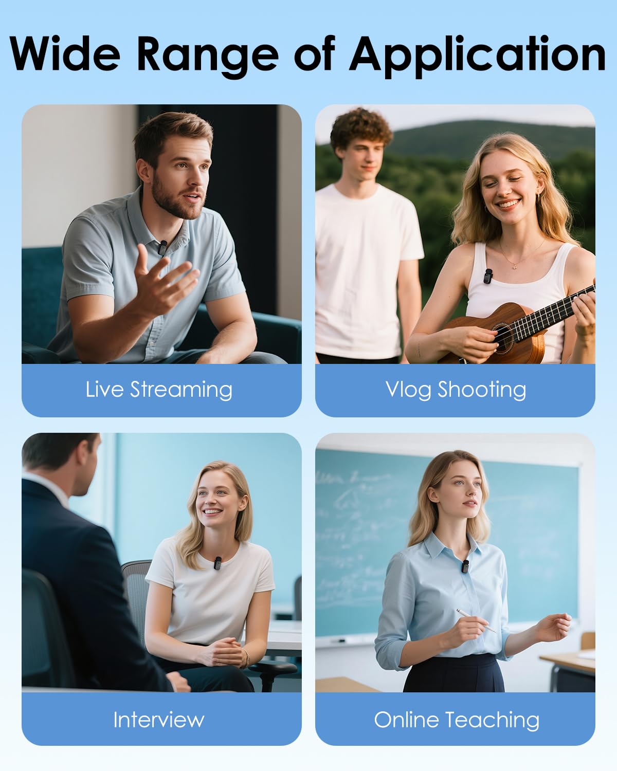 PoP voice Wireless Lavalier Microphone for iPhone/Android - Mini Clip-On Mic with Noise Cancellation, 65ft Range, 12H Battery, Lapel Mic for Record Video, Podcast Vlog Content Creator Interview: Black J27+Charging Case