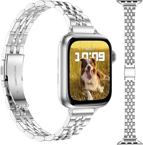 Hallsen Correa delgada de acero inoxidable adecuada para Apple Watch 1.575 in 1.732 in 1.496 in 1.772 in 1.614 in 1.654 in 1.929 in Metal iWatch Hallsen Correa delgada de acero inoxidable adecuada para Apple Watch 1.575 in 1.732 in 1.496 in 1.772 in 1.614 in 1.654 in 1.929 in Metal iWatch