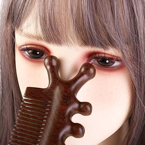 Miniatura 6 de Kopida Peine de masaje 3 en 1, peine de masaje meridiano multifunción Gua Sha, peine para raspar el cuero cabelludo, masajeador de cabeza, regalo