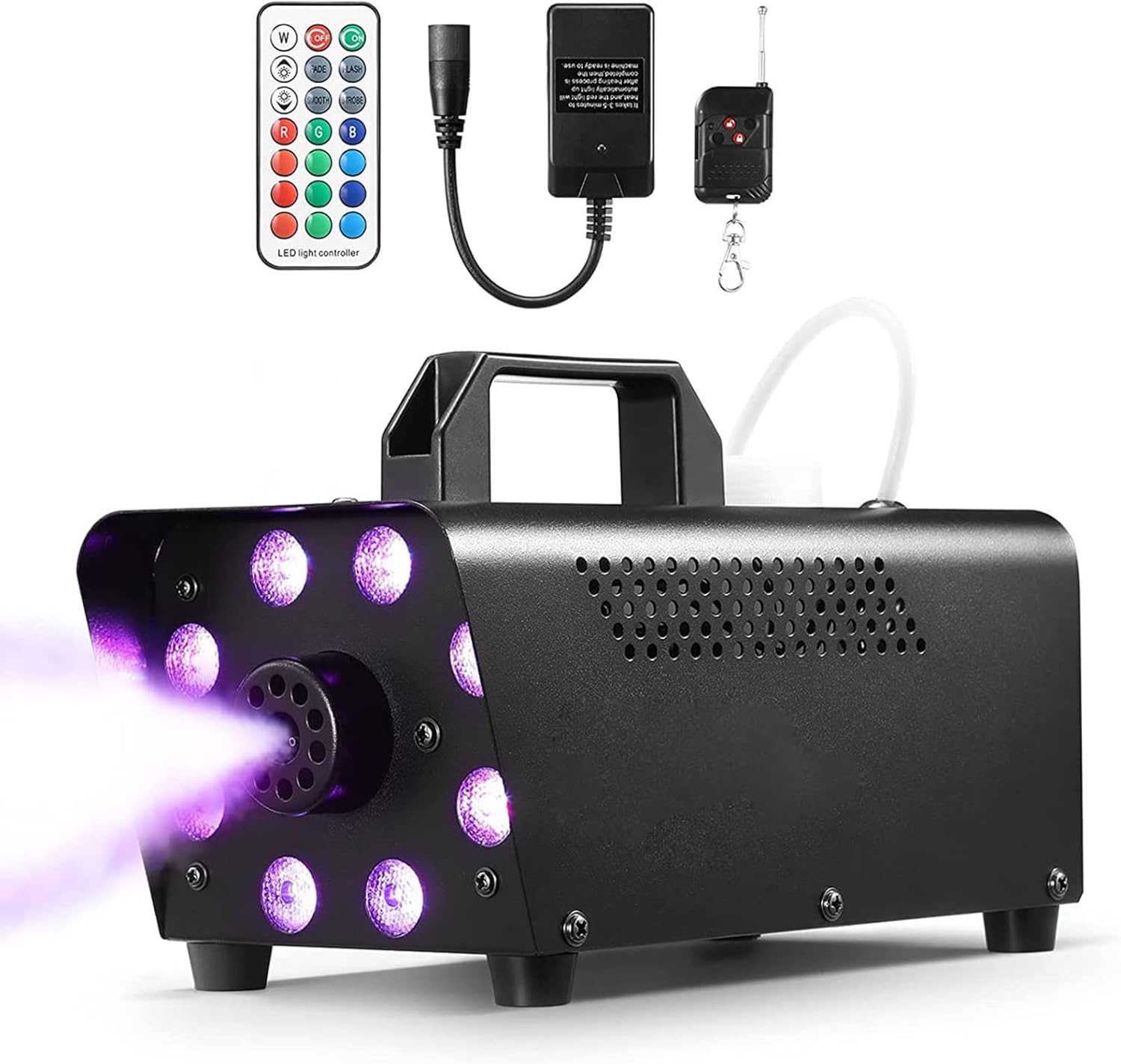 Fog Machine, 500W Smoke Machine, 12 Color Controllable Lights Effect