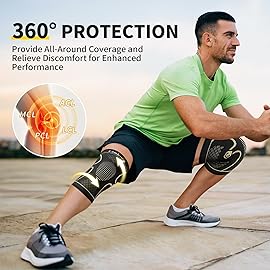 CAMBIVO Copper Knee Braces for Men and Women (2 pack) -Knee Supports Copper Compression Knee Sleeve for Knee Pain, Arthritis, Sports and Recovery Support (Large