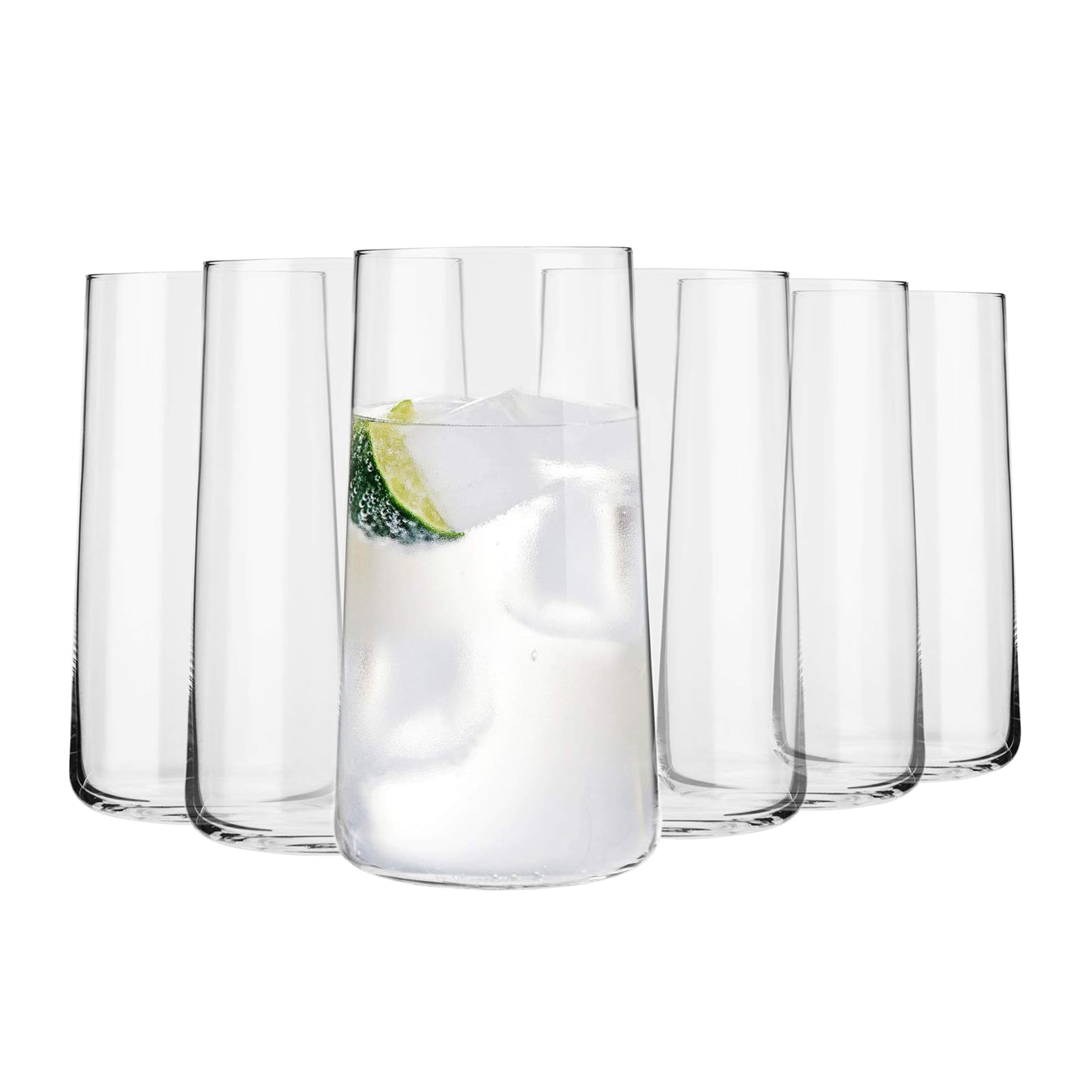 KROSNO Vasos altos para agua | Juego de 6 | 18 onzas | Colección Avant-Garde | Vaso de cristal Highball y vaso | Perfecto para el hogar, restaurantes y fiestas | Apto para lavavajillas