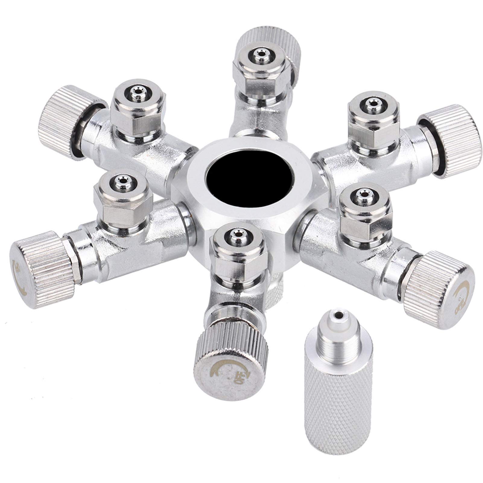 Regolatore Valvola Splitter CO2 per Acquario, Lega di Alluminio Leggera e Resistente, Controllo Preciso del Flusso per Acquariofili (6 passaggi)