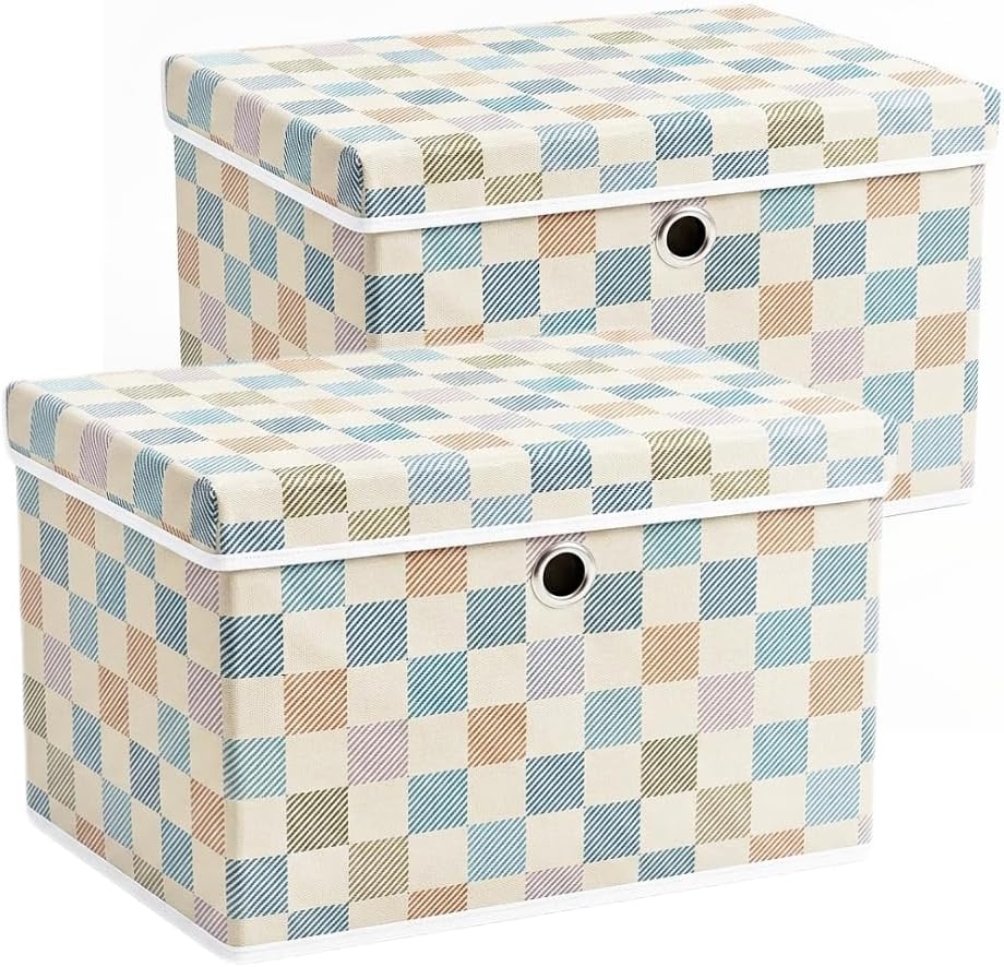 SUREMAX Decorative Storage Boxes with Lids, 19.7x15.7x11.6 in, Pack of 2