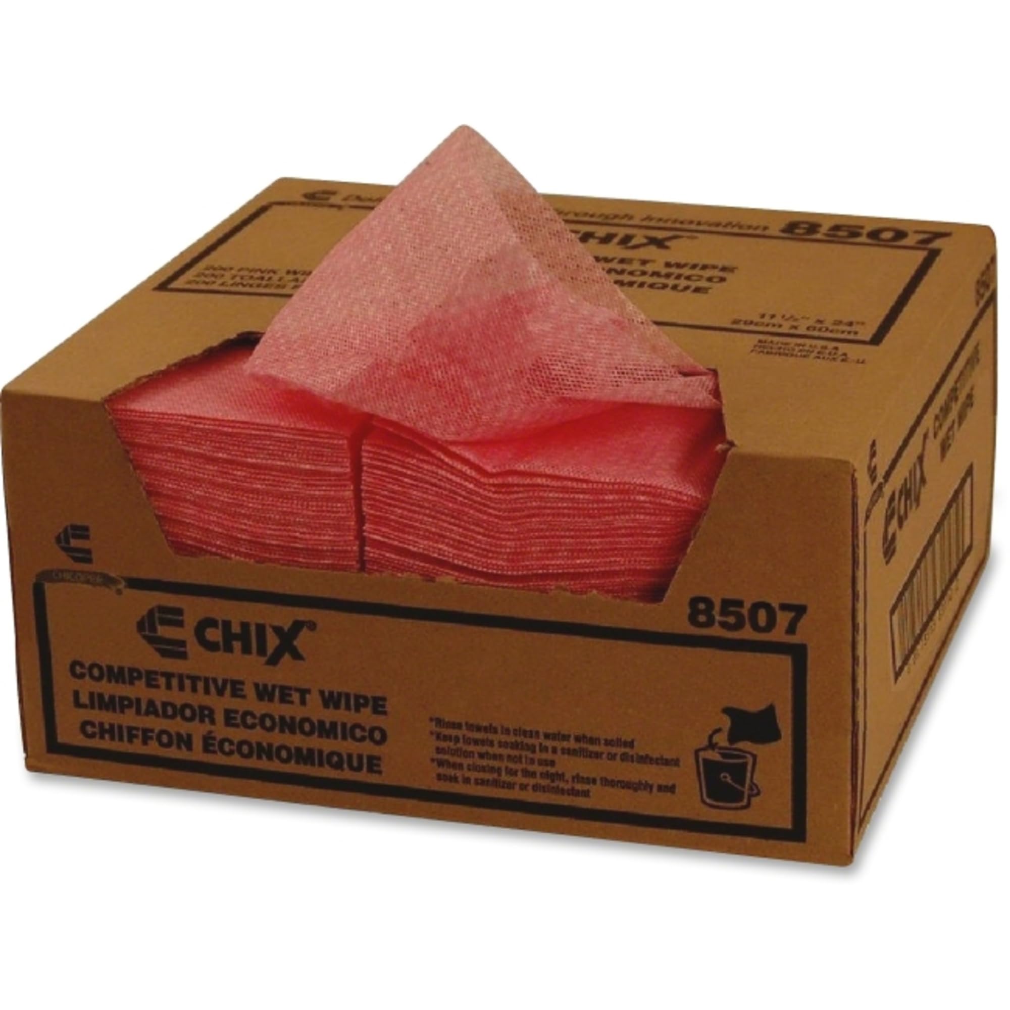 Two Pack of - Chicopee CHI 8507 Chix 24" Length, 11.5" Width, Pink Diamond Pattern Wet Wipe, White/Pink