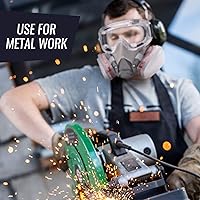 Vista 7 de Filtros de carbono de repuesto para máscaras respiradoras, par, filtro de aire protector de algodón con recipientes para pintura, carpintería