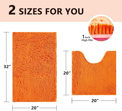 Miniatura 3 de BOANKODU Juego de 2 alfombras de baño de felpilla extra suave, ultra absorbente, alfombra de baño con parte inferior antideslizante, alfombras de