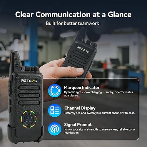Miniatura 3 de Retevis RT22S Radios de 2 vías recargables, walkie talkies de largo alcance con auricular y micrófono, pantalla de canal, señal de señal, radio