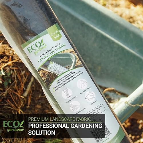 Miniatura 2 de Barrera de tela para hierbas de alta calidad 5 onzas de ECOgardener - Alfombrilla de jardín bloqueadora de hierbas duradera y de alta resistencia