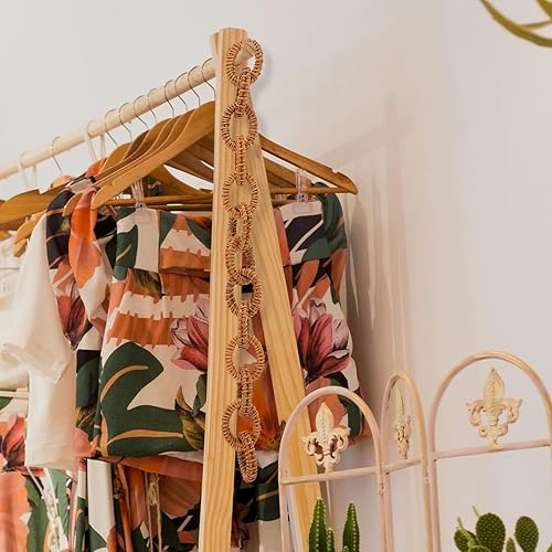 Miniatura 9 de Decoración del hogar, decoración del hogar, cadena de madera, decoración de eslabones de cadena de ratán rústica, adorno de bolsa, bolsa de repuesto