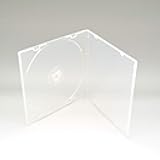 5.2mm CD Case, Slim Single Clear PP Poly Plastic Cases with Outer Sleeve, 100 Pack.