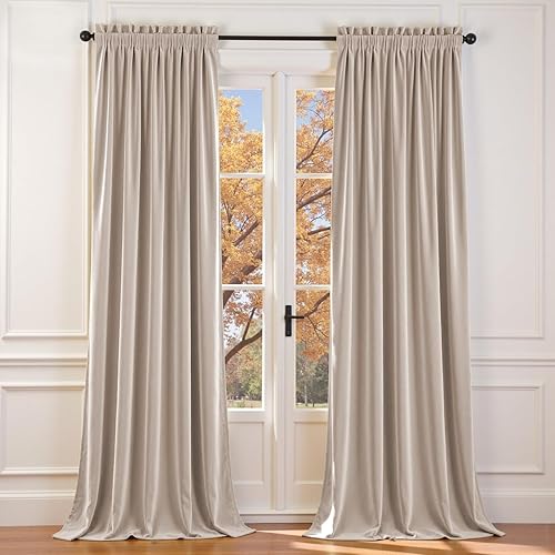 Miniatura 136 de Lazzzy Cortinas Opacas de Terciopelo con Aislamiento Térmico para Ventanas de Habitación, Cortinas de Lujo Súper Suaves para Sala de Estar, Salvia