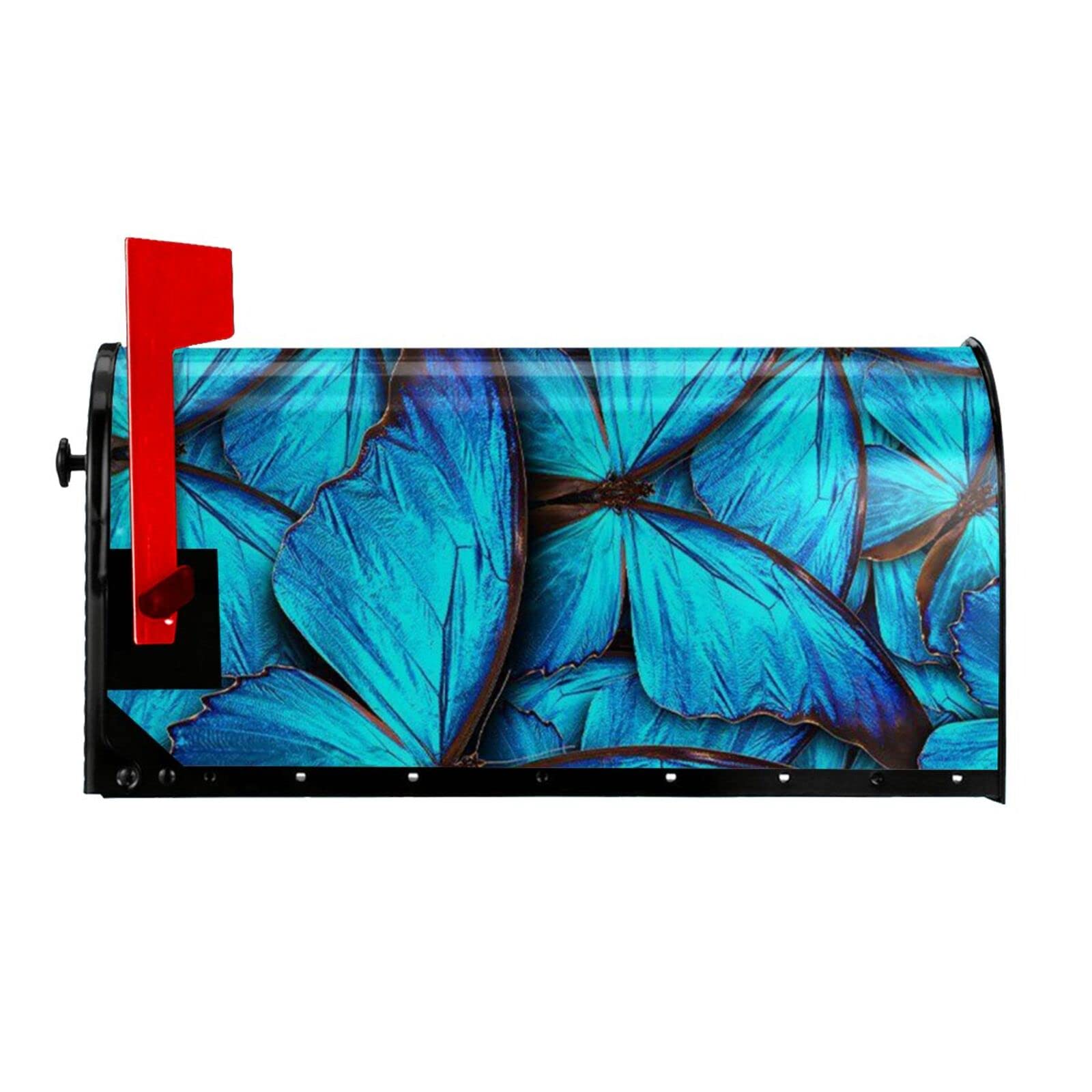Housse de boîte aux lettres papillon bleu pour embellir votre jardin