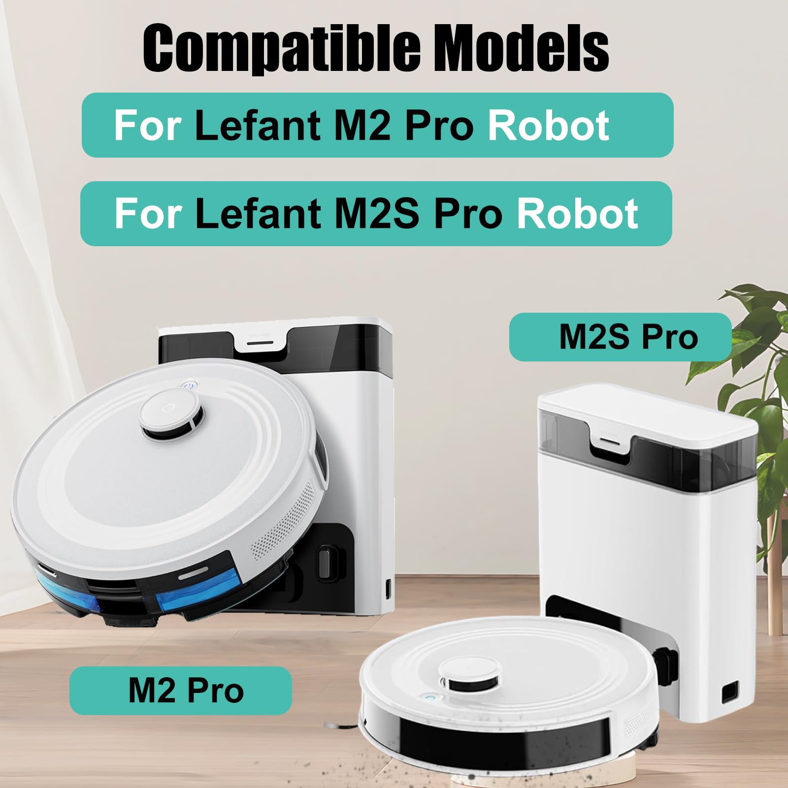 8 sacchetti di ricambio per aspirapolvere robot Lefant M2 Pro/M2S Pro, sacchetti di ricambio usa e getta di grande capacità