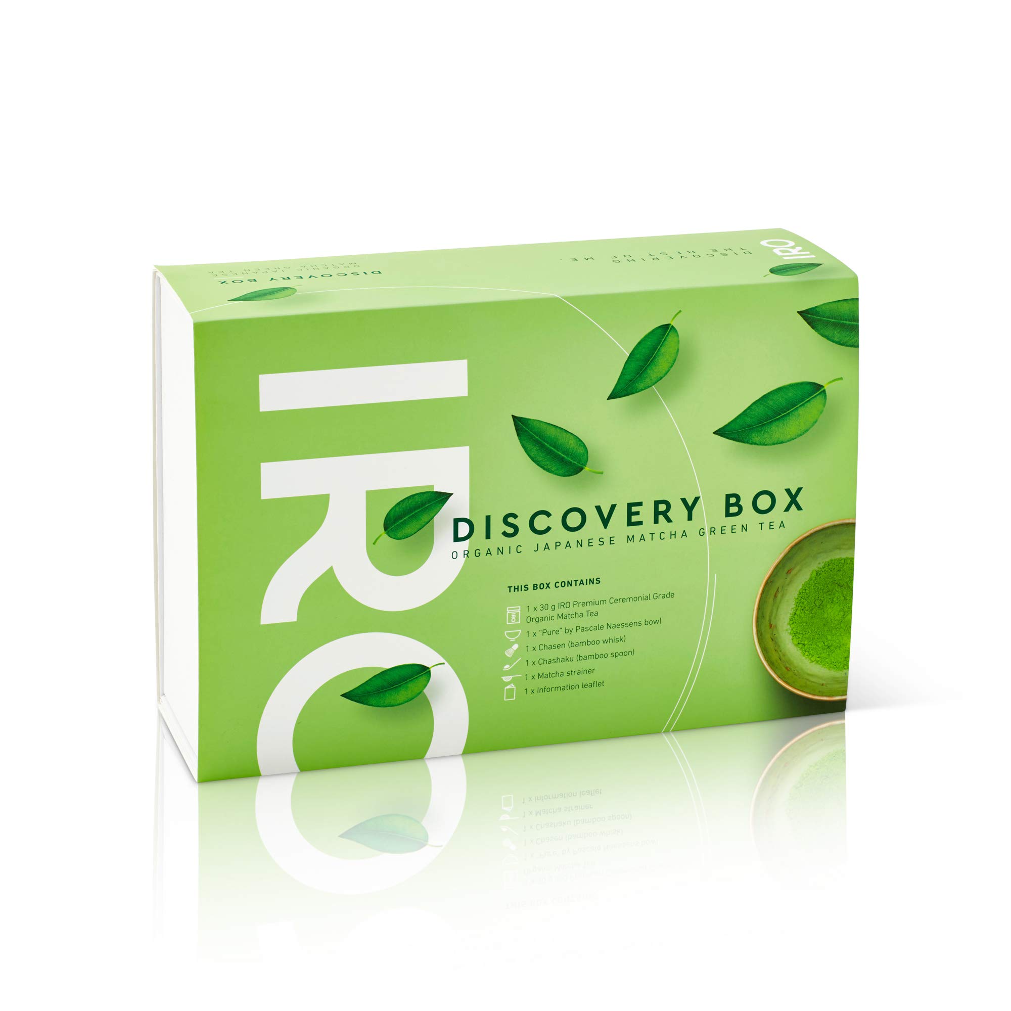 IRO Discovery Box Thé Matcha japonais premium BIO, coffret découverte rituel du thé Matcha, contient tout pour préparer le thé Matcha à la perfection