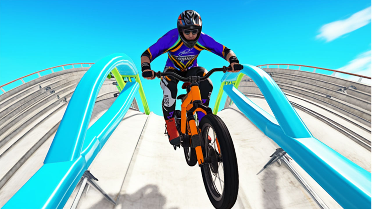 Ultimate Mega Ramp Robot Bike Racing Stunt Games App on