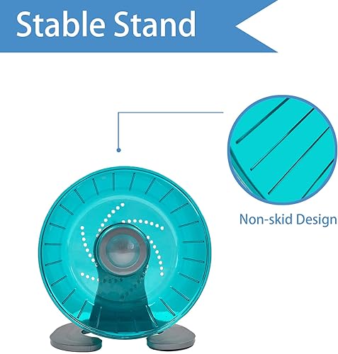 Vista 3 de Petest Rueda de ejercicio para hámster, ruedas giratorias silenciosas, diámetro de 6.7 pulgadas, color verde