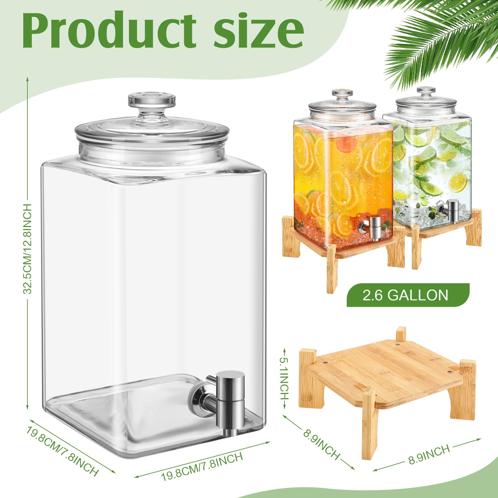 Amazon | Other | 5 Gallon Glass Beverage Dispenser Natural Bamboo Stand - View #5