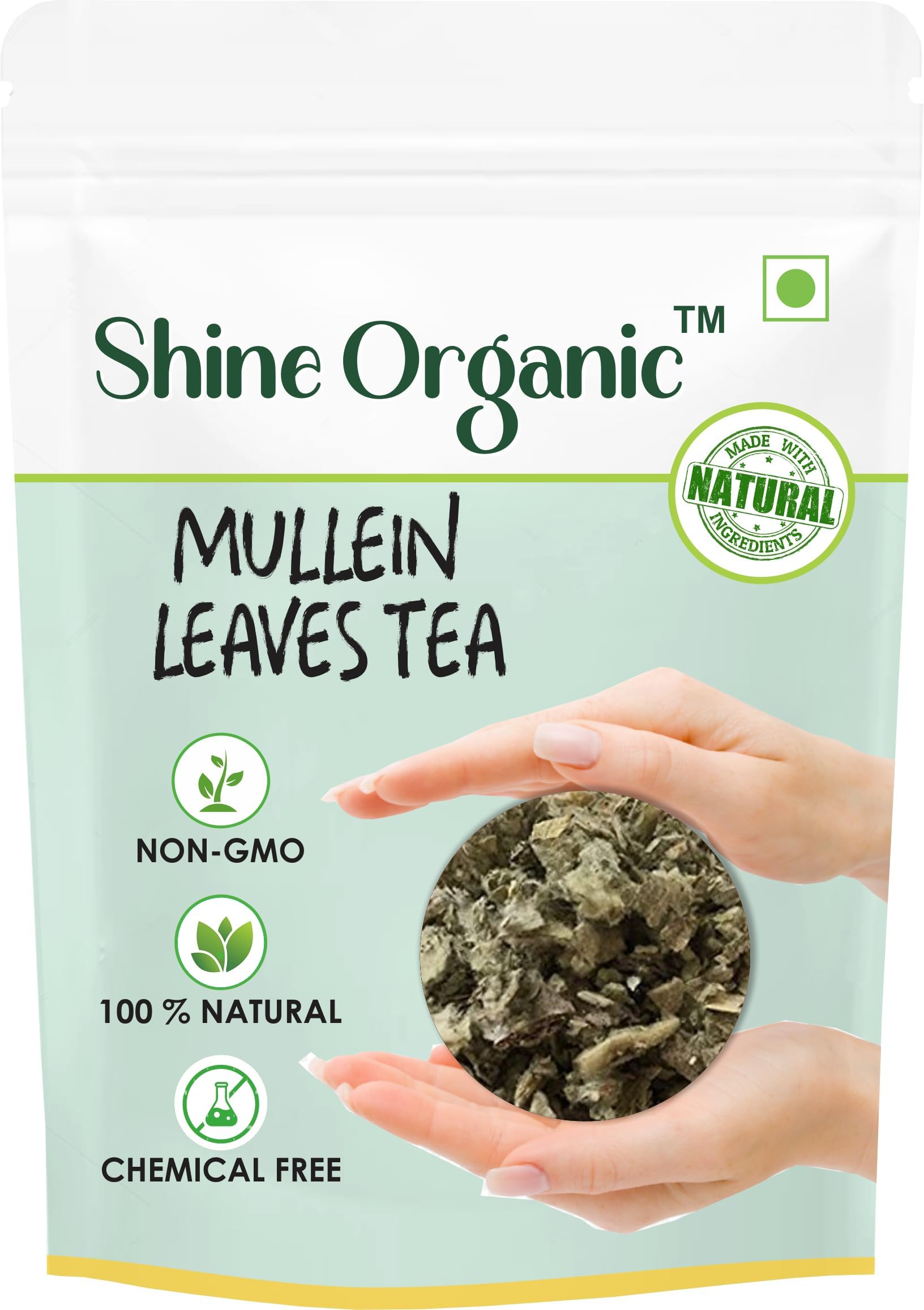 Shine Organic Mullein Tea Leaves, 100 Cups For 50 gm,Mullien tea Leaves Helps in Immunity, (50 gm)