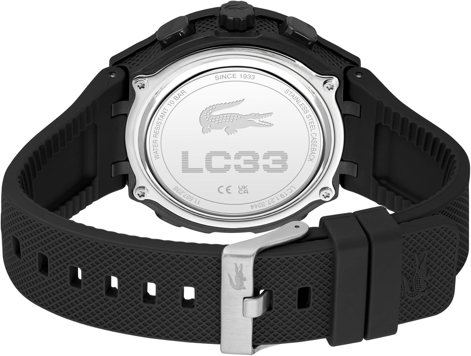 Lacoste LC33 Men's Analog-Digital Watch – TR90 Case, World Clock, Stopwatch, Alarm, Backlight, Textured Silicone Strap, Premium Fashion Timepiece - Gift for Him - 45mm - Image 4