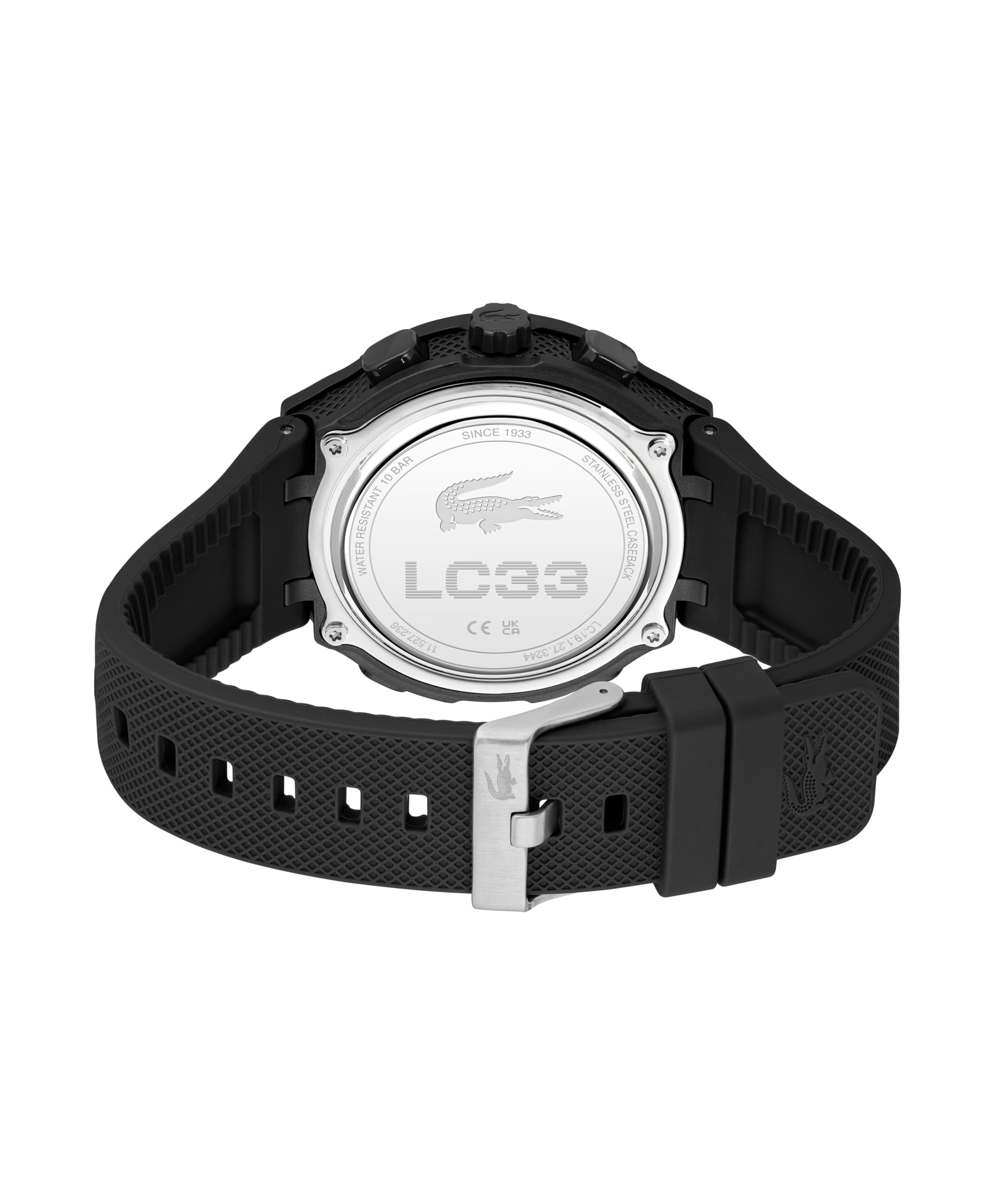Lacoste Analoge-Digitale Multifunktions-Quarzuhr für Herren Kollektion LC33 mit Schwarzes Silikonarmband - 2011435