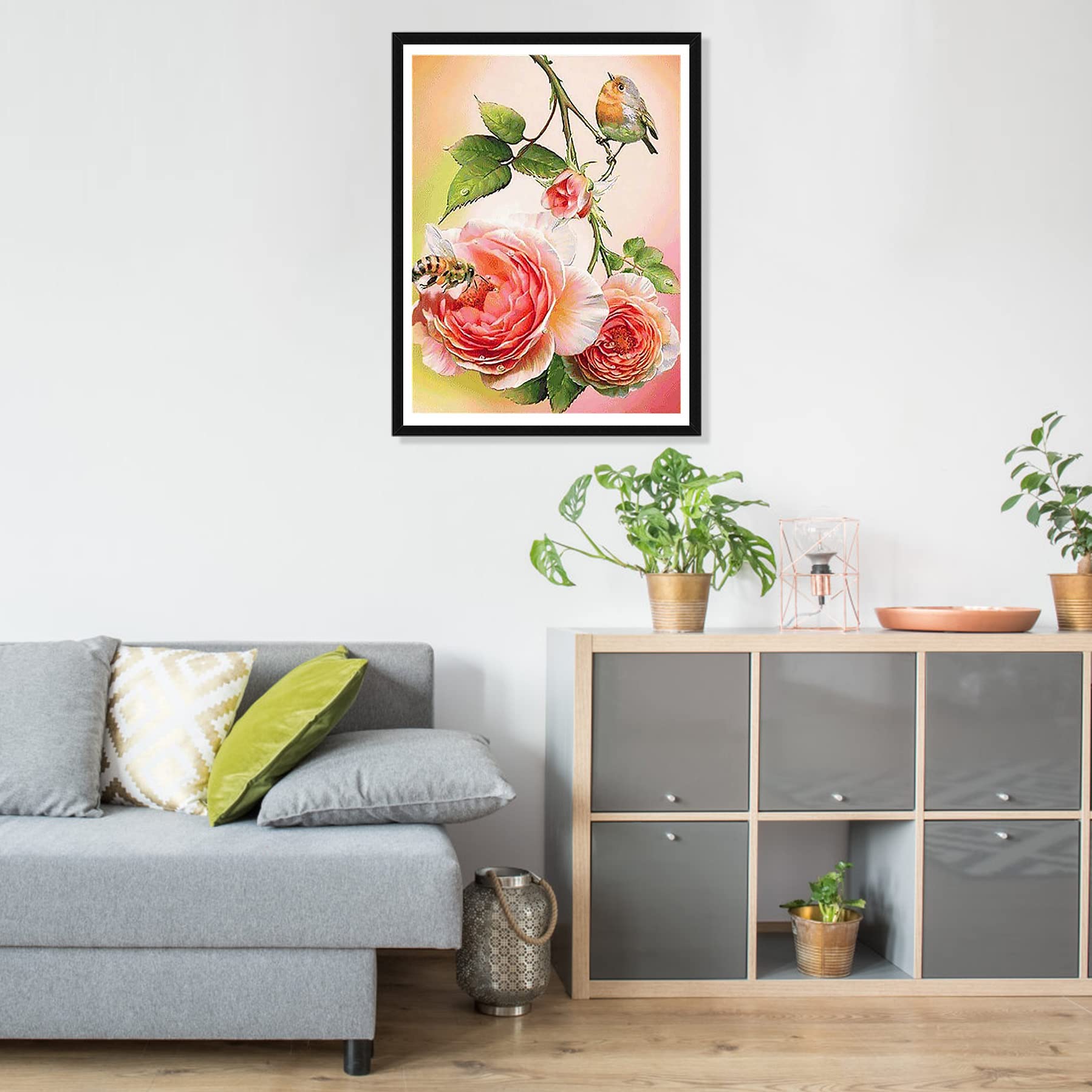 Pavemlo 5D Diamond Painting Kit Lavanda 30x40cm – Quadro Fai Da Te Con Diamanti, Tela Fiori, Mosaico Con Strass, Arte Rilassante E Decorazione Parete
